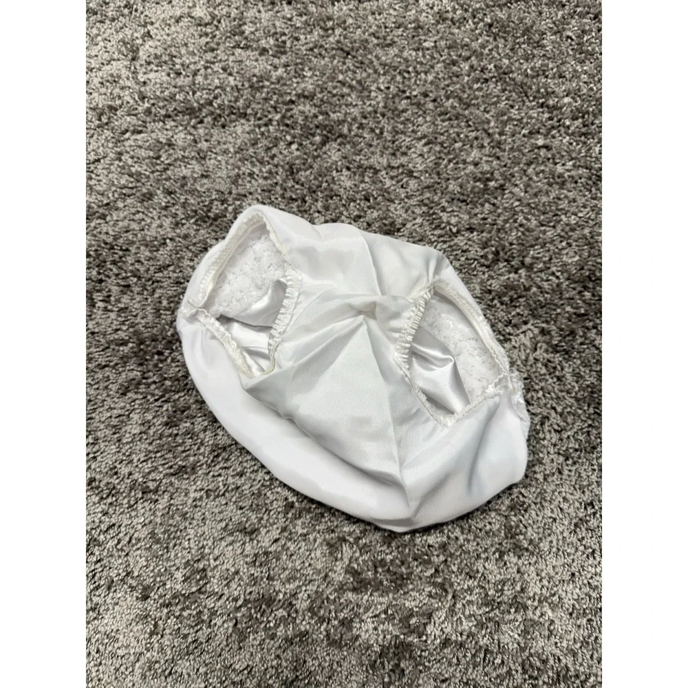 White Ruffled Lace Diaper Cover For Babies Embroidered 